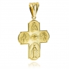 Dwustronny złoty Krzyżyk szkaplerz z matką boską Niepokalaną pr. 585